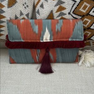 Ikat Clutch with Tassel